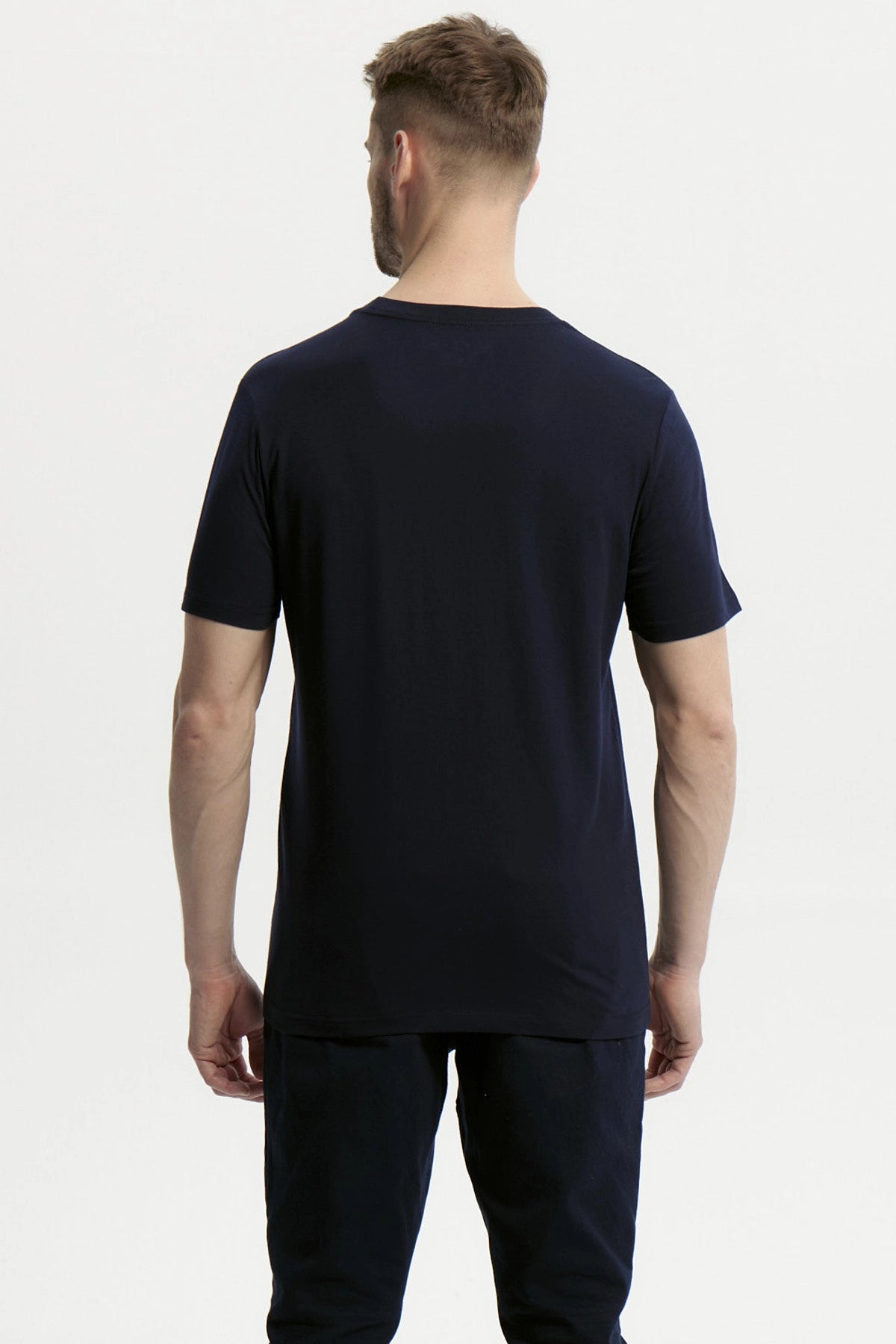 Polera Hombre Básica Con Bolsillo Azul Marino