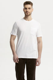 Polera Hombre Básica Con Bolsillo Blanco