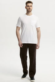 Polera Hombre Básica Con Bolsillo Blanco
