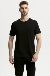 Polera Hombre Básica Con Bolsillo Negro