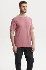Polera Hombre Básica Con Bolsillo Palo Rosa
