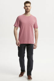 Polera Hombre Básica Con Bolsillo Palo Rosa