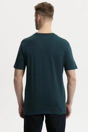 Polera Hombre Básica Con Bolsillo Verde Oscuro