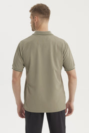Polera Hombre Slim Cuello Camisero Verde