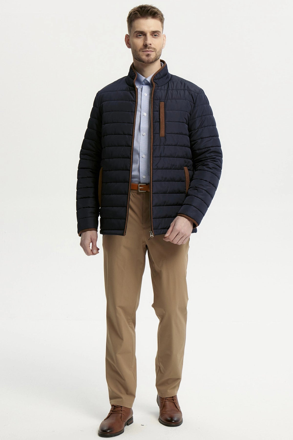 Parka Hombre Slim Azul Marino