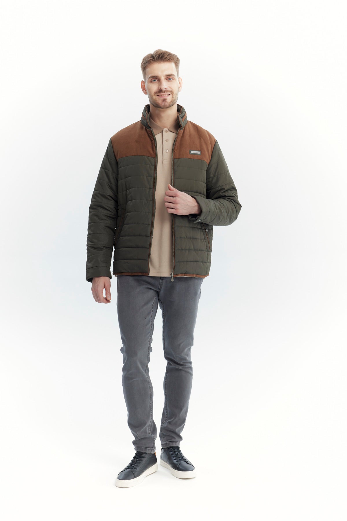 Parka Hombre Slim Verde Olivo