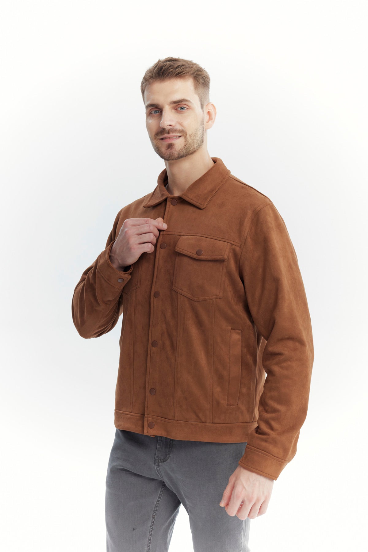 Chaqueta Hombre Slim Café