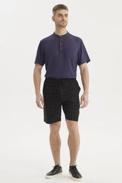 Bermuda Hombre Calce Recto Negro