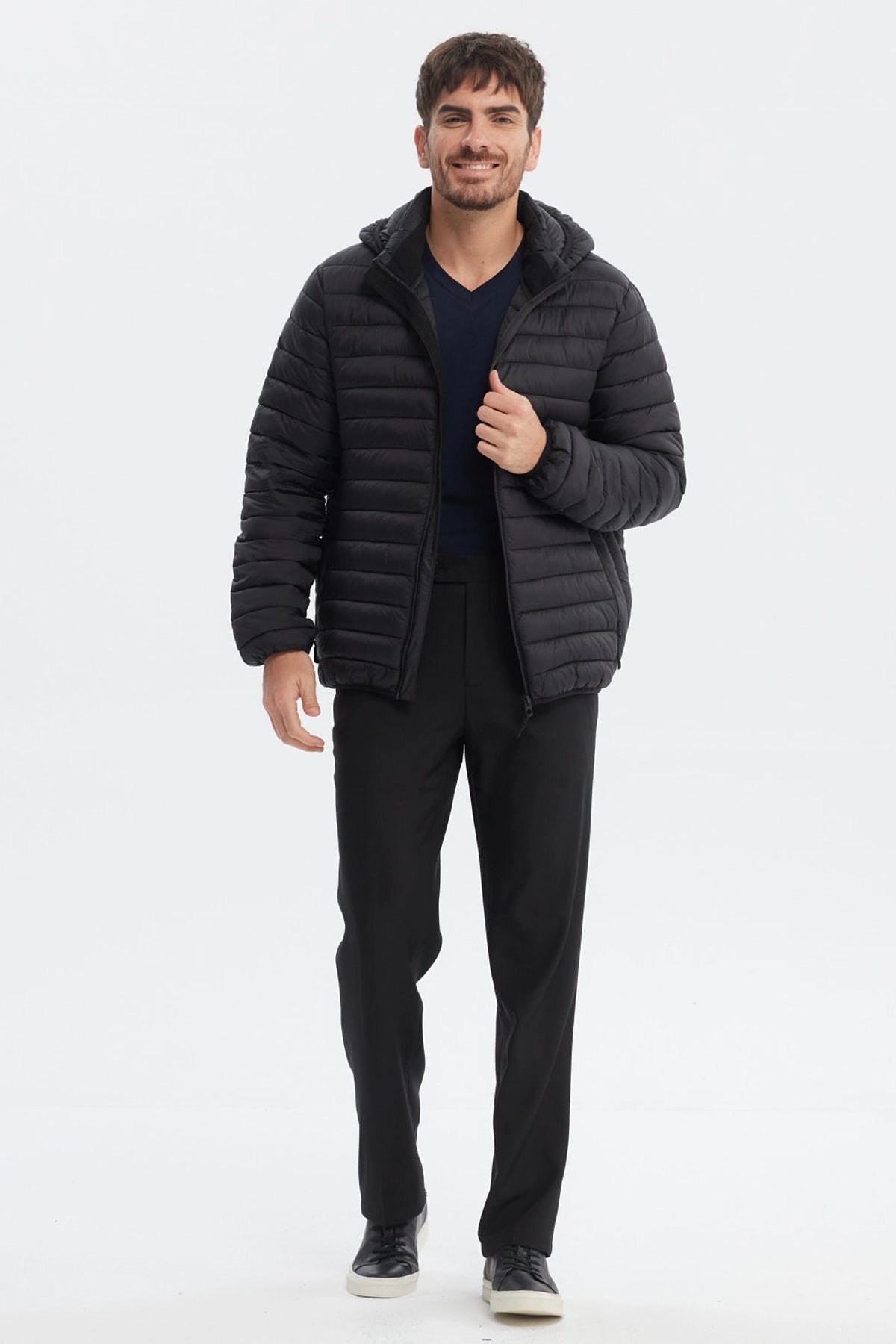 Parka Hombre Slim Negro