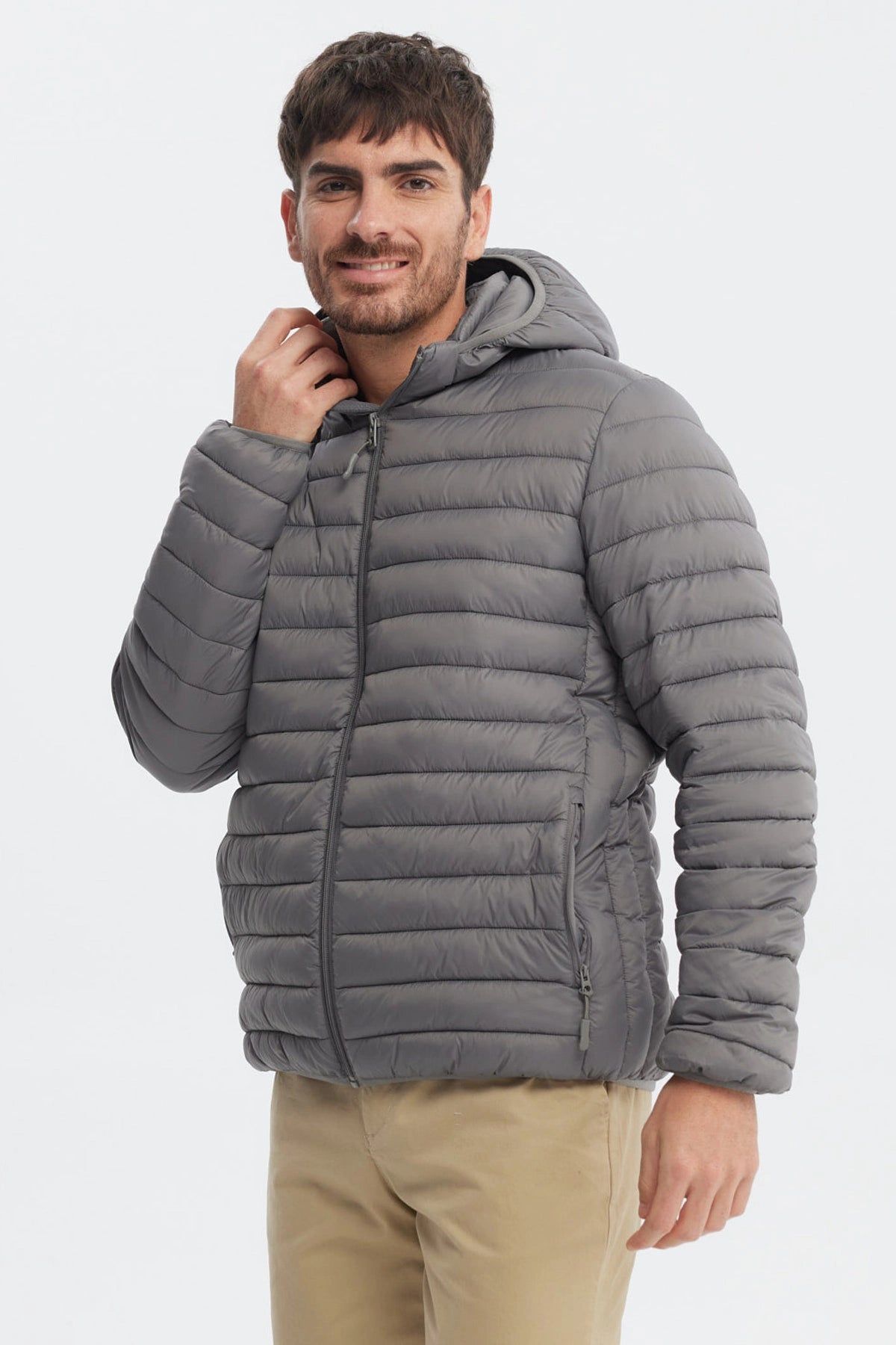 Parka Hombre Slim Gris