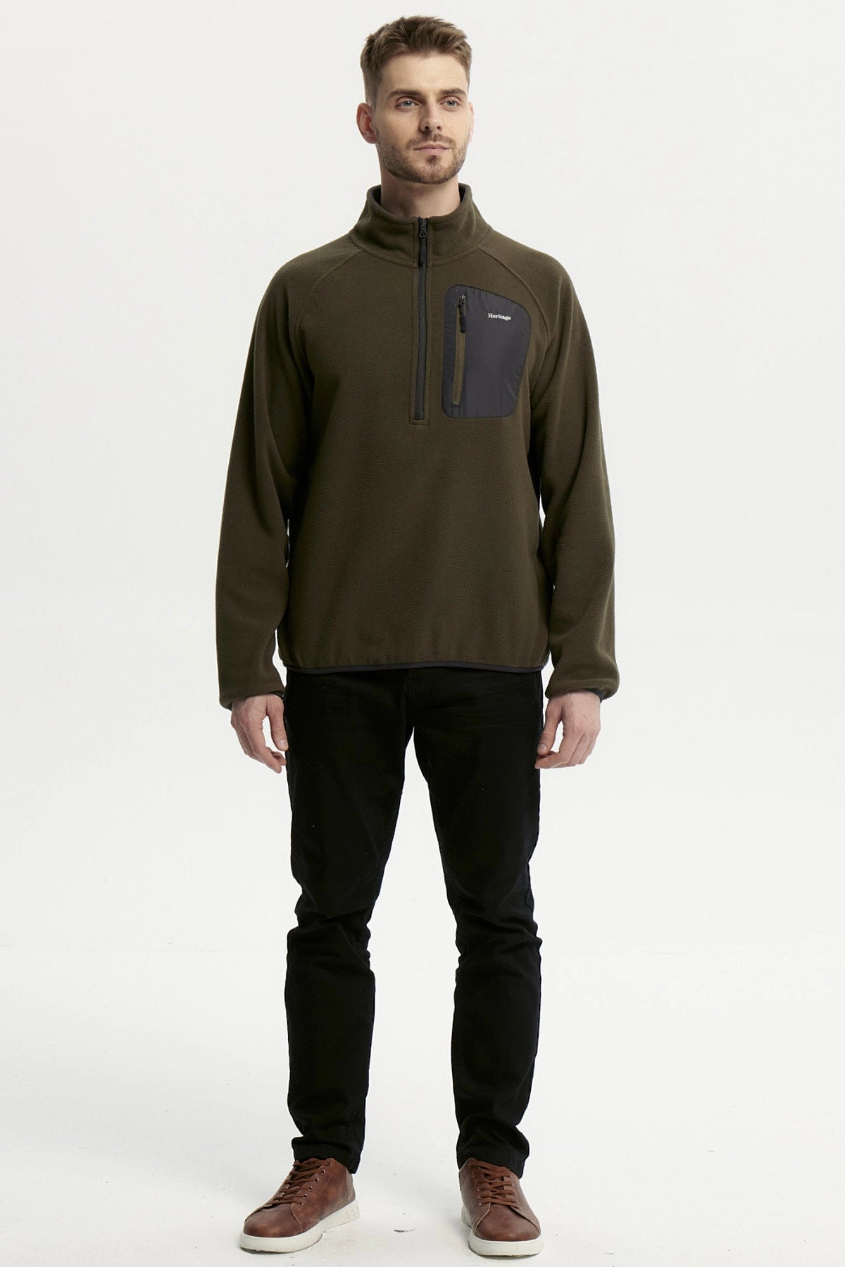 Polar Hombre Half Zipper Verde