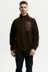 Polerón PL Hombre Half Zipper Café