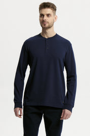 Polera Hombre Slim Azul Marino