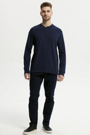 Polera Hombre Slim Azul Marino