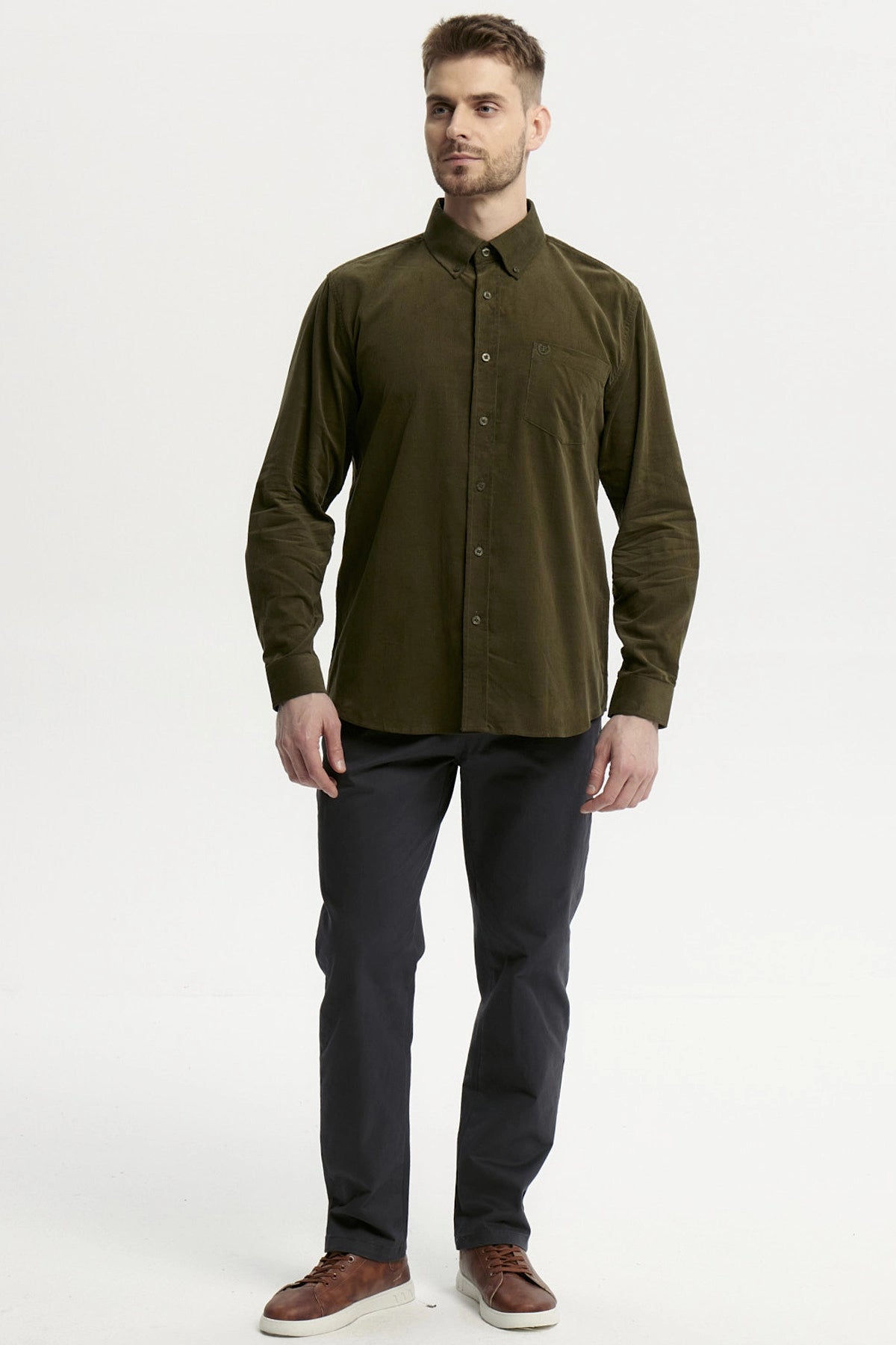 Camisa Hombre Slim Verde