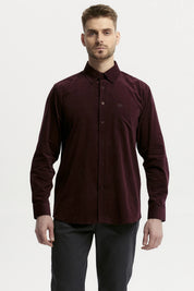 Camisa Hombre Slim Burdeo