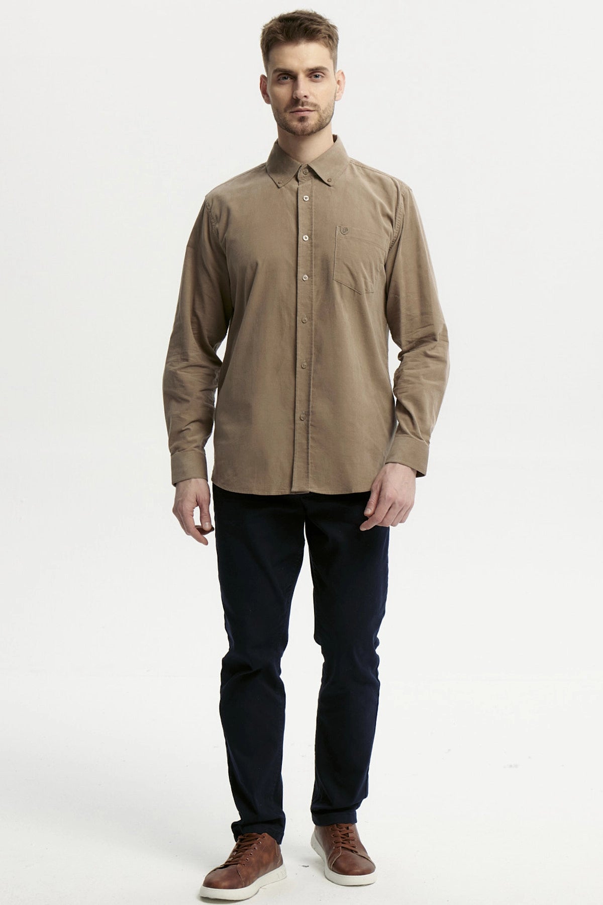 Camisa Hombre Slim Kaki