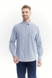 Camisa Hombre Slim Azul