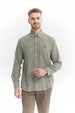 Camisa Hombre Slim Verde Oliva