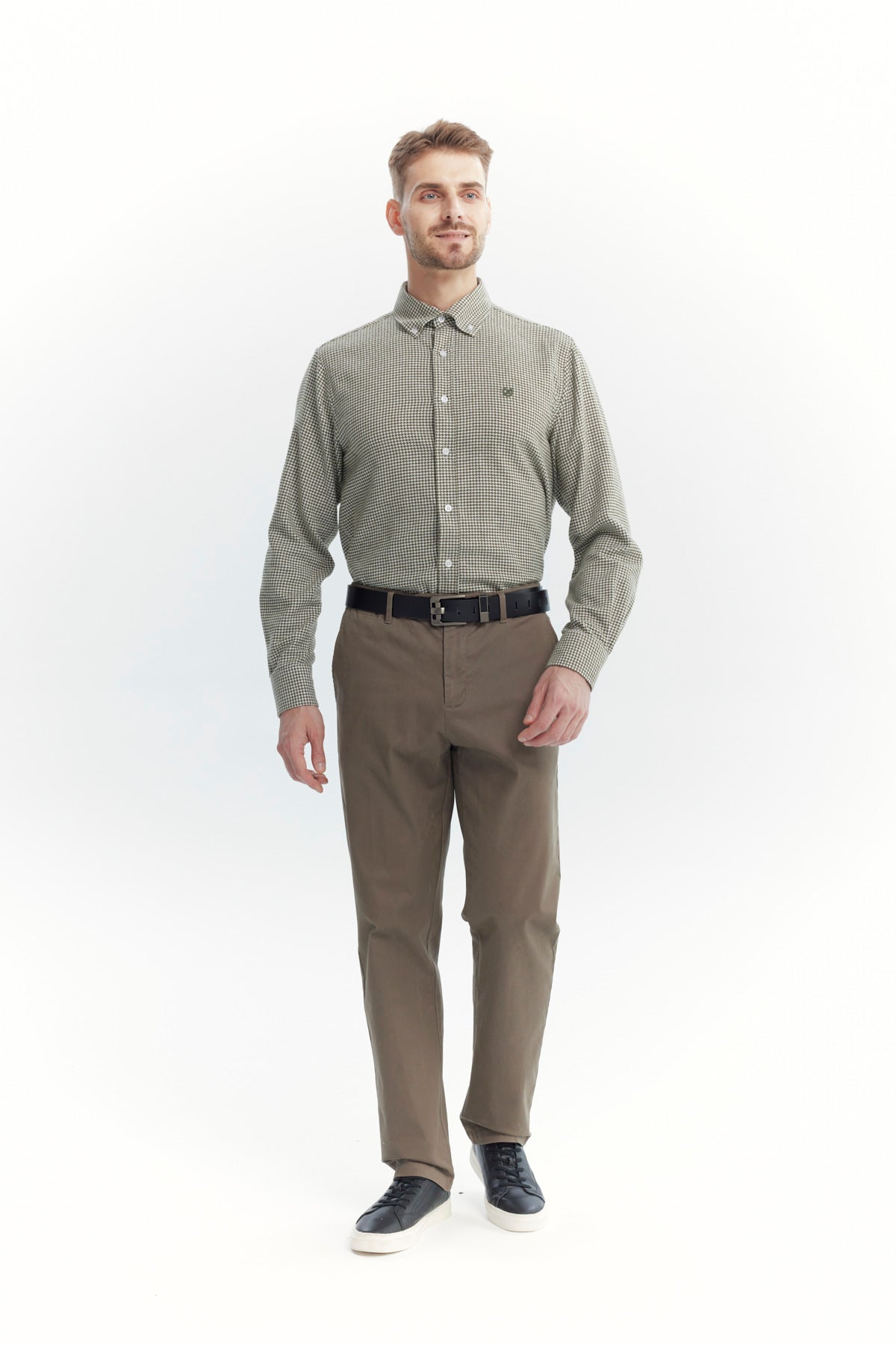 Camisa Hombre Slim Verde Oliva