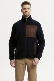 Polar Hombre Slim Cuello Con Cierre Azul Marino