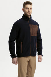 Polar Hombre Slim Cuello Con Cierre Azul Marino