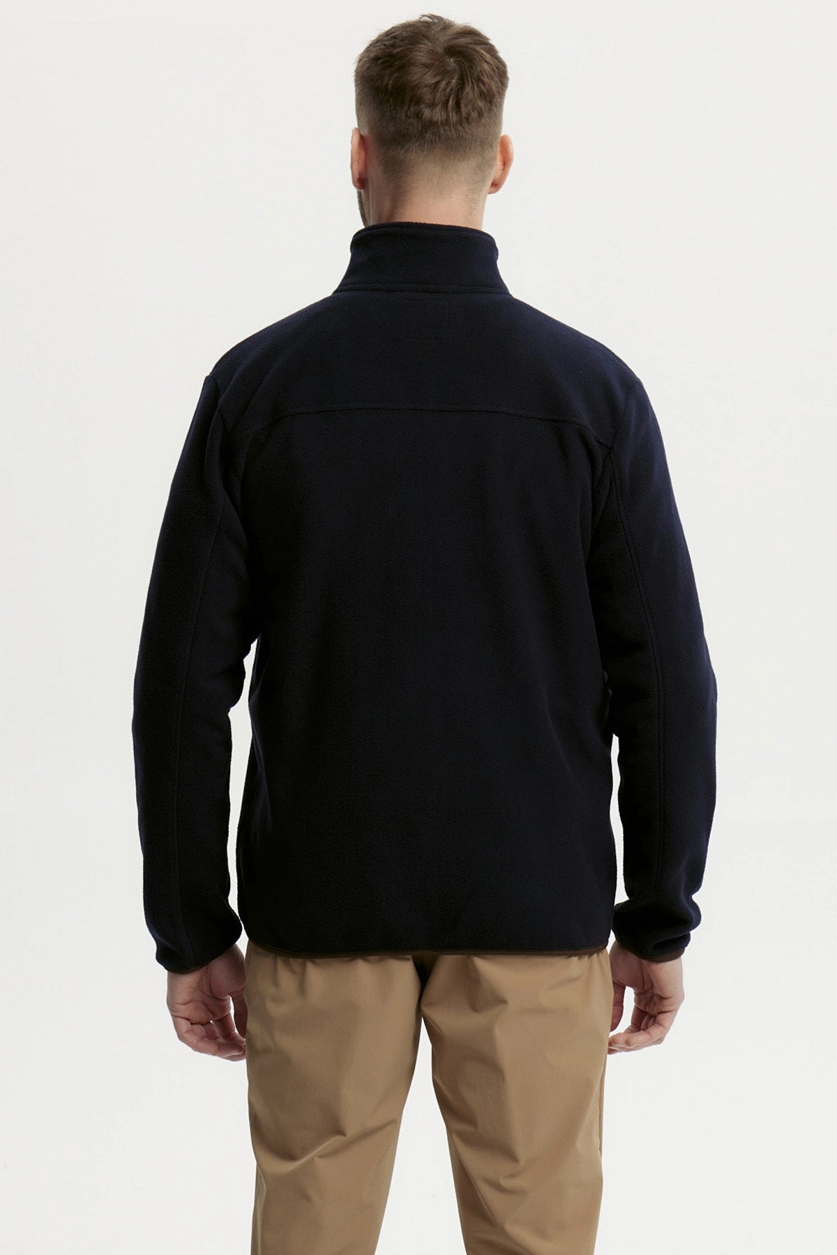 Polar Hombre Slim Cuello Con Cierre Azul Marino