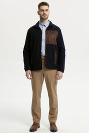 Polar Hombre Slim Cuello Con Cierre Azul Marino