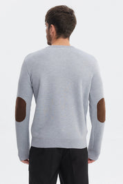 Sweater Hombre Slim Cuello V Gris