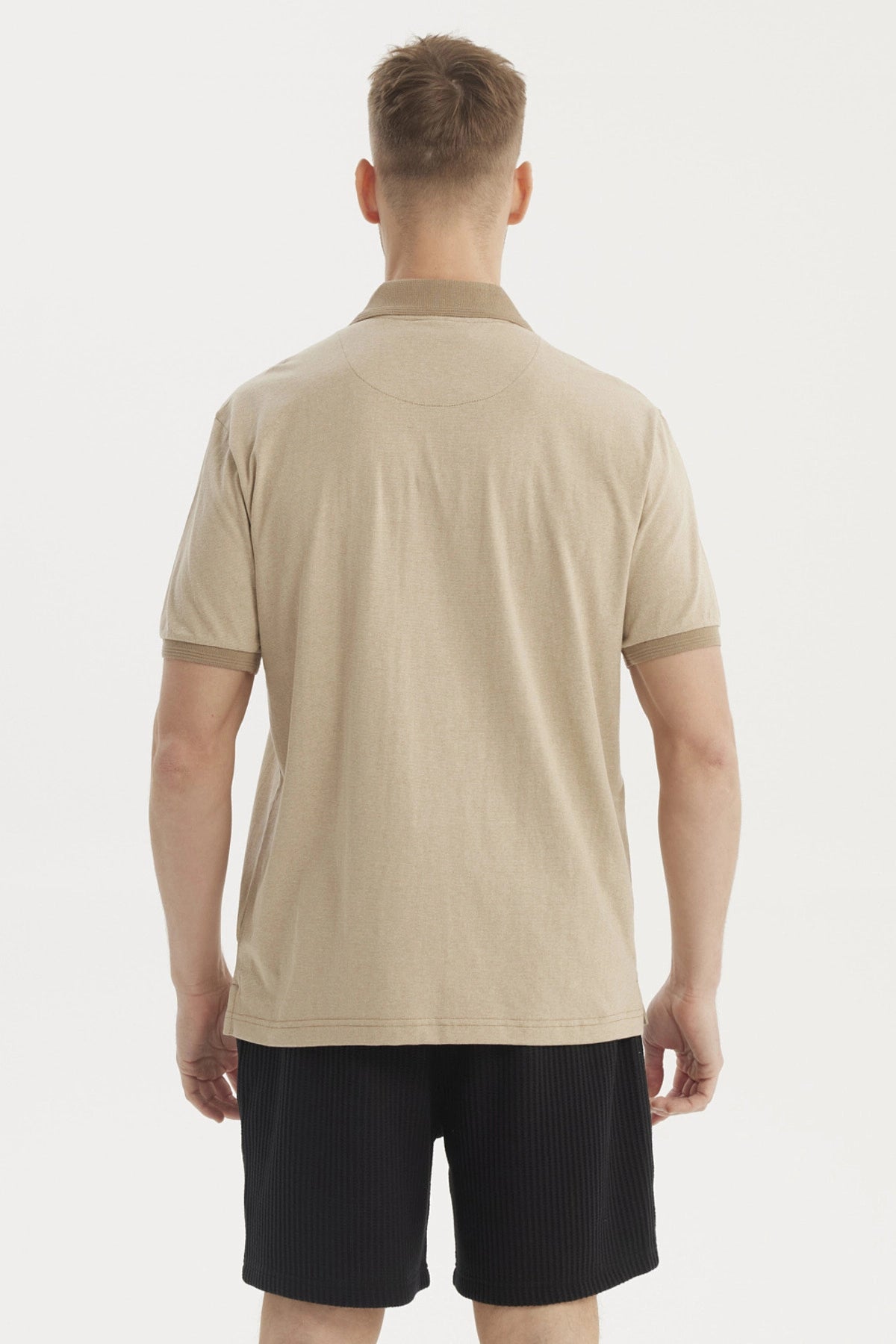 Polera Hombre Cuello Polo Jacquard Kaki