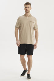 Polera Hombre Cuello Polo Jacquard Kaki