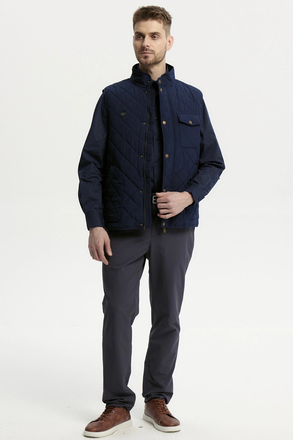 Parka Hombre Slim Azul Marino