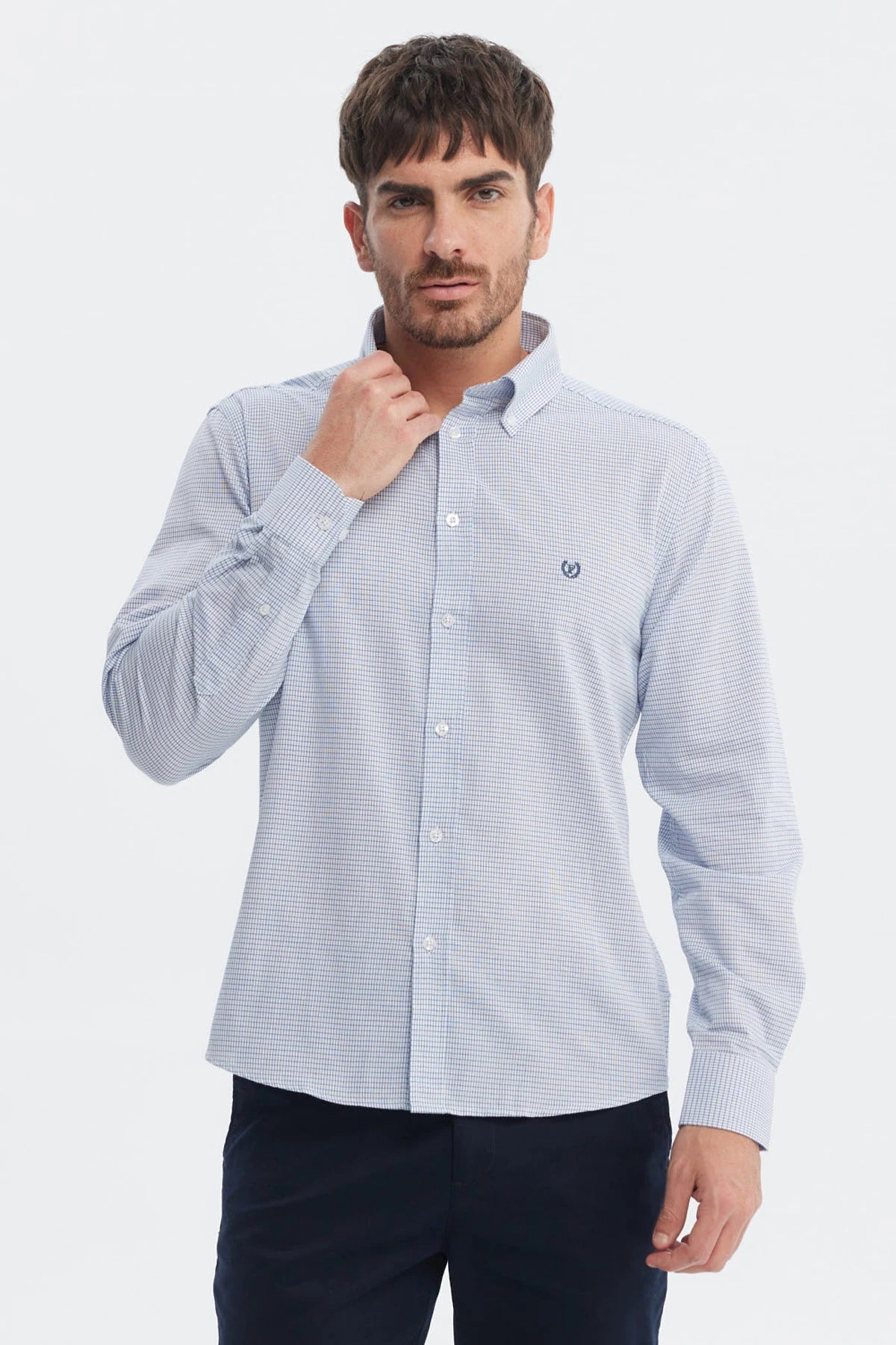 Camisa Hombre Slim Celeste