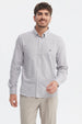 Camisa slim gris claro con patrón de cuadros pequeños diseño elegante sin estampa ideal para ocasiones formales