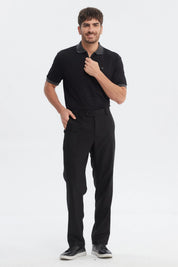 Pantalón slim negro para hombre sin estampa diseño liso con corte elegante y ajuste cómodo ideal para ocasiones formales