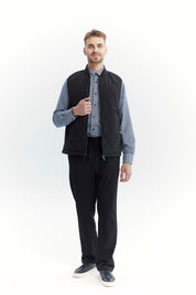 Parka Hombre Slim Cuello Polo Negro