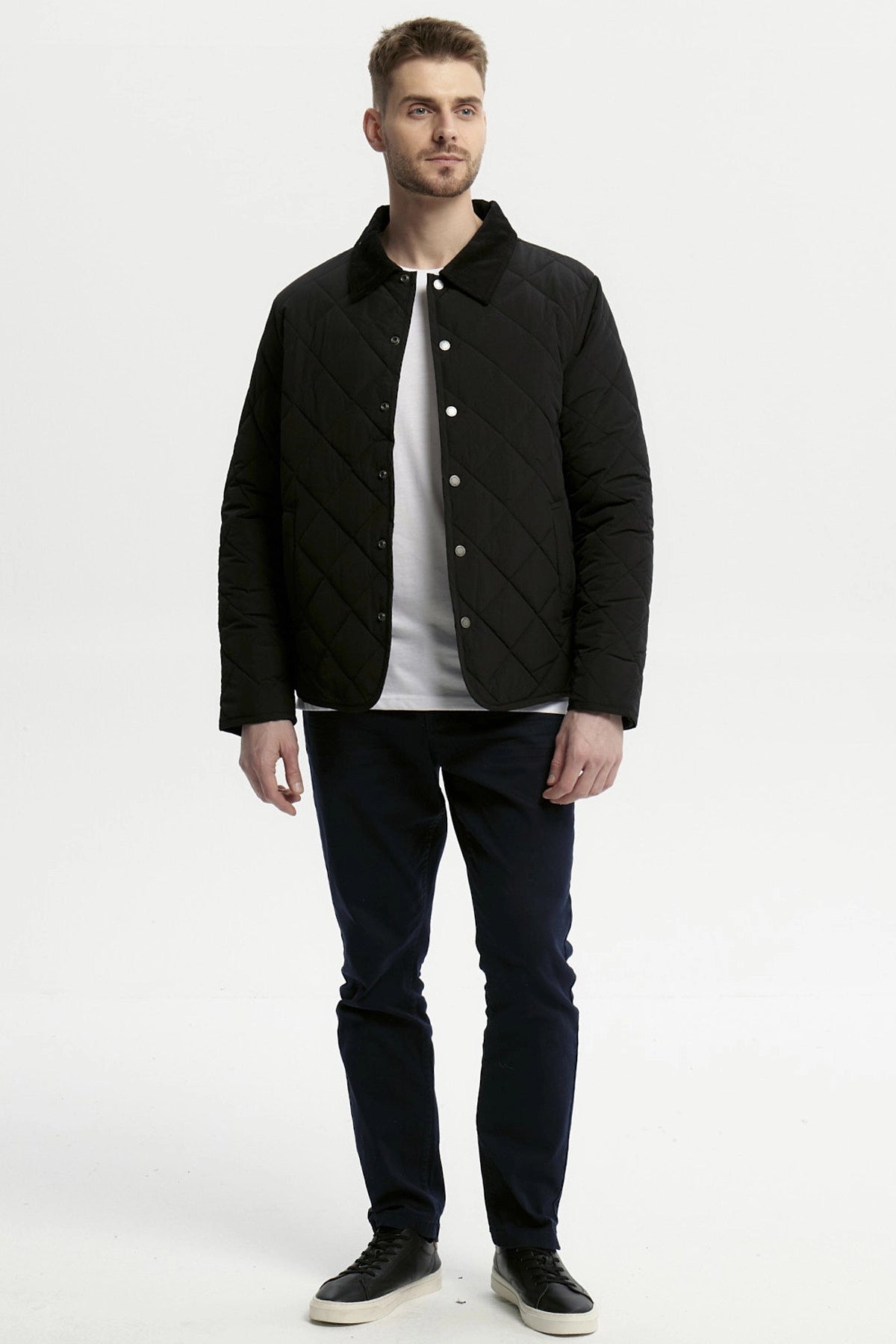 Parka Hombre Cuello Camisero Negro