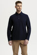 Polera Hombre Slim Cuello Polo Azul Marino