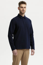 Polera Hombre Slim Cuello Polo Azul Marino
