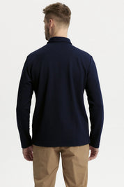 Polera Hombre Slim Cuello Polo Azul Marino