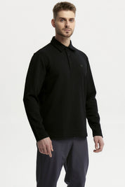 Polera Hombre Slim Cuello Polo Negro
