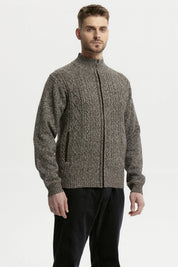 Sweater Hombre Cuello Con Cierre Café