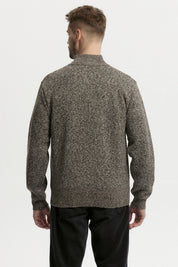 Sweater Hombre Cuello Con Cierre Café