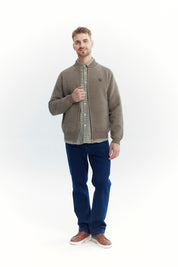 Sweater Hombre Cuello Con Cierre Café