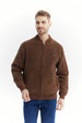 Sweater Hombre Cuello Con Cierre Café Claro