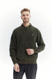 Sweater Hombre Cuello Con Cierre Verde
