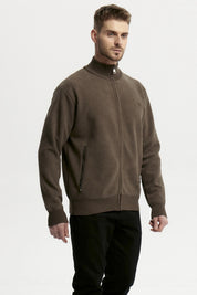 Sweater Hombre Cuello Con Cierre Verde