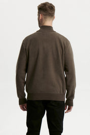 Sweater Hombre Cuello Con Cierre Verde