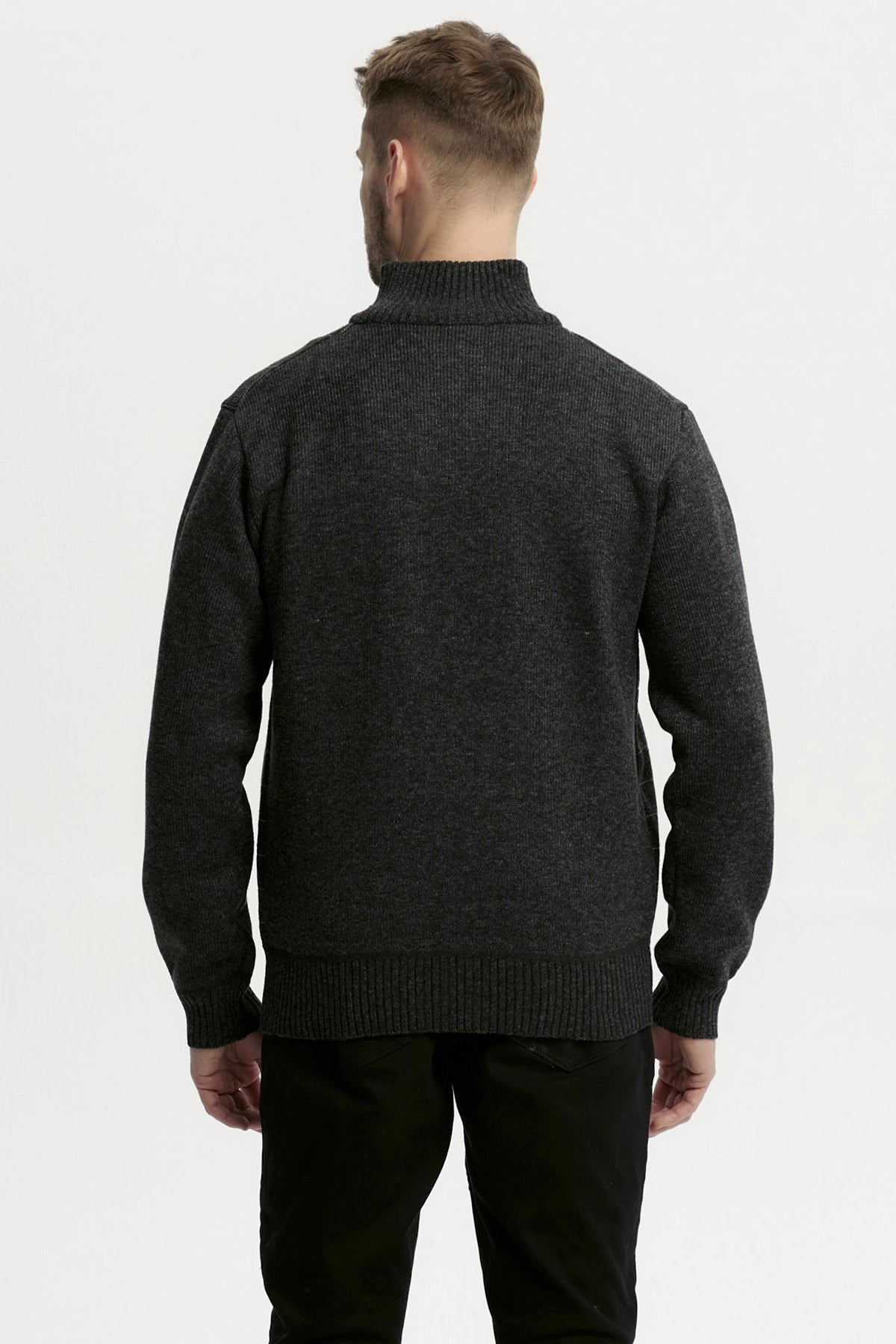 Sweater Hombre Cuello Con Cierre Marengo