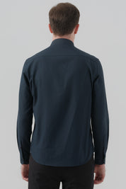 Camisa Hombre Regular Azul Oscuro
